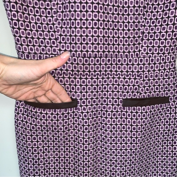 NWT Forever 21 Dress Womens Small Purple Retro Mod Tweed Pattern Pencil Business - Picture 4 of 8